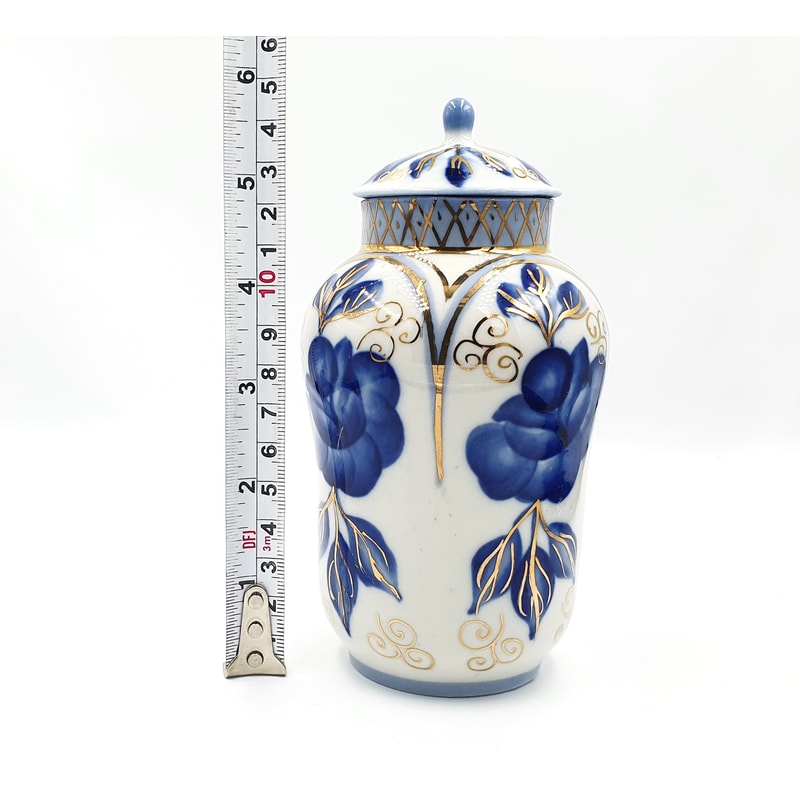 12 Vintage Porcelain Tea Сaddy Hand Painted Gilding USSR Olympic brand 1980.jpg