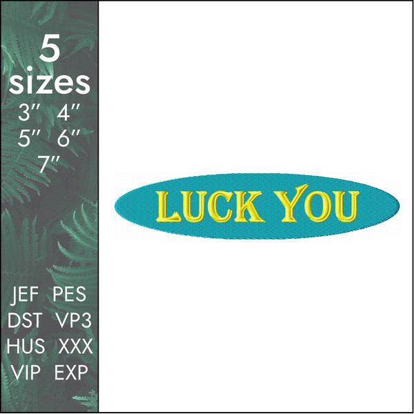 fuck lucky luck you machine embroidery design