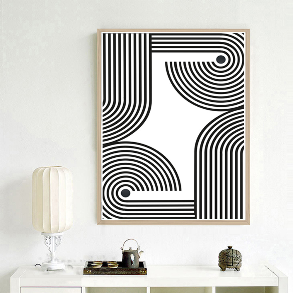minimalist posters, mid centure art set of 6 prints, in gray tones