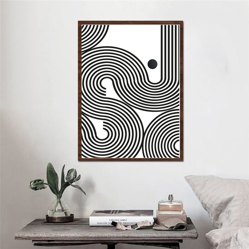 minimalist posters, mid centure art set of 6 prints, in gray tones