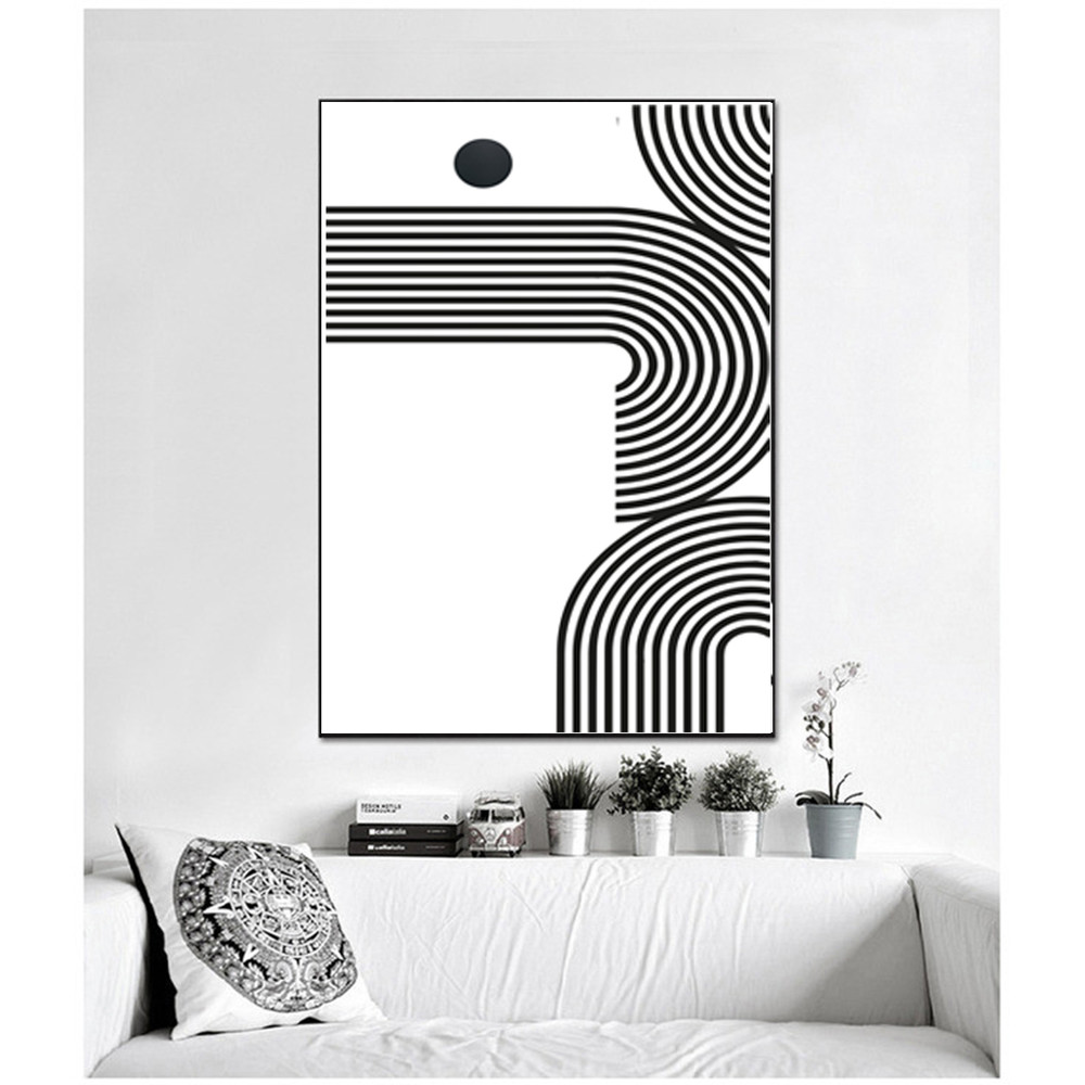 minimalist posters, mid centure art set of 6 prints, in gray tones