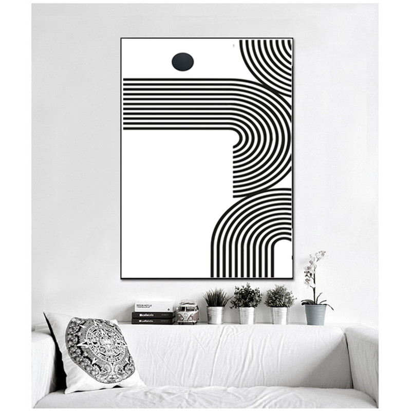 minimalist posters, mid centure art set of 6 prints, in gray tones