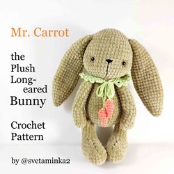 Bunny Crochet Pattern Crochet Rabbit Pattern Rabbit Plush Pattern Amigurumi Bunny Amigurumi Rabbit Pattern