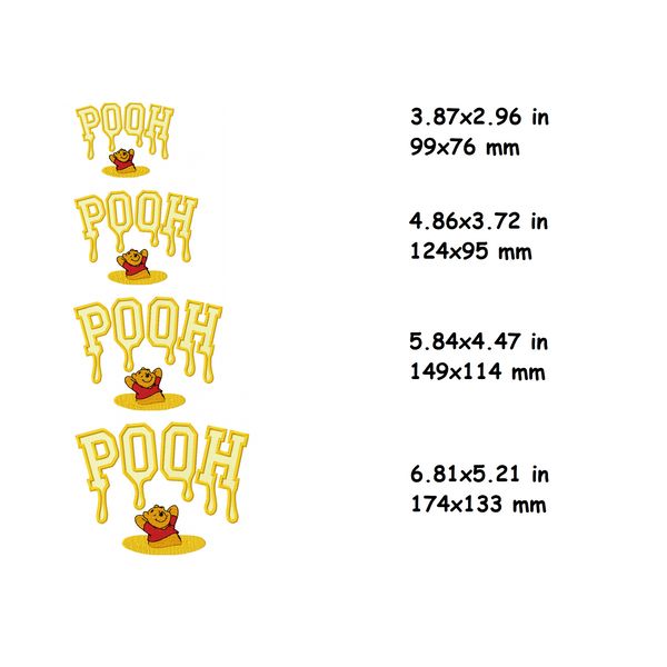 winnie pooh childrens cartoon machine embroidery design