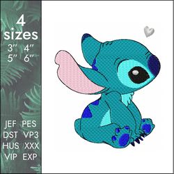 Lilo and Stitch Embroidery Design, childrens cartoon, 4 sizes