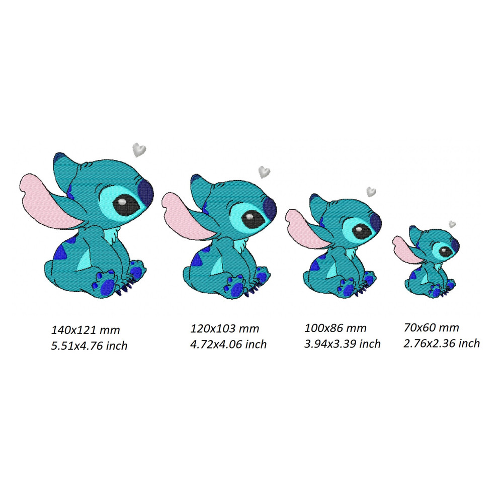 stitch lilo childrens cartoon machine embroidery design