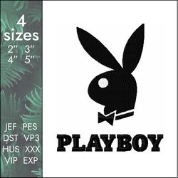 Playboy Embroidery Design, erotic sex mens logo, 4 sizes