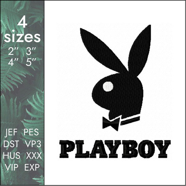 playboy logo mens men erotic machine embroidery design