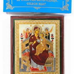 Pantanassa Icon of the Mother of God orthodox blessed wooden icon compact size 2.3x3.5" free shipping