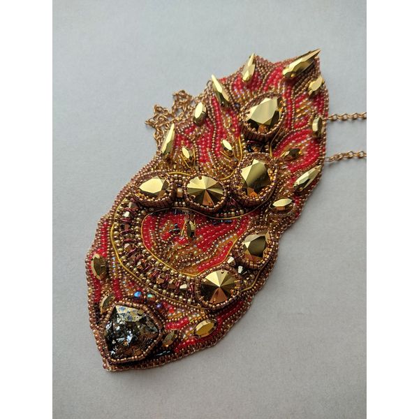 salamander in flame necklace embroidered pendant 6.jpg
