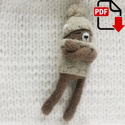 Bear Tim knitting pattern. English and Russian PDF.