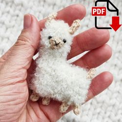 Mini llama knitting pattern. English and Russian PDF.