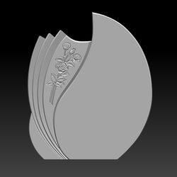 3D STL Model for CNC file Headstone Branch of roses