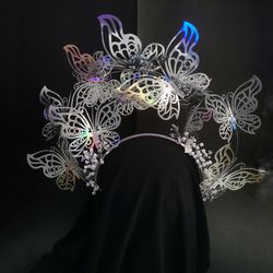 Silver crown butterfly headdress