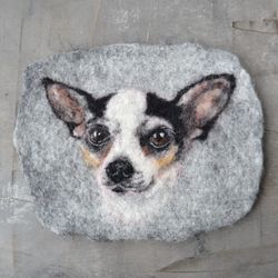 Custom dog portrait patch from a photo of your pet Felted wool pet portrait Pet loss gift Pet remembrance Pet memorial