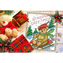 Digital - Vintage Cross Stitch Pattern - Miniature - Christmas Miniature - PDF