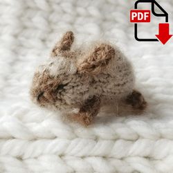 Mini tiny rabbit knitting pattern. Only English PDF.