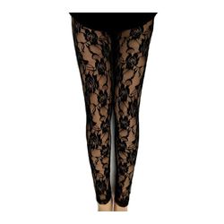 Black Lace Leggings Womens Floral Ankle Tights 80s Mesh Leggings Lace Pants Bottom leggings for women