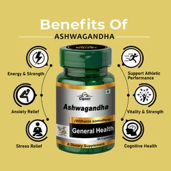 Cipzer Ashwagandha capsule is mainly advantageous to health & Stamina Booster- 60 Capsules