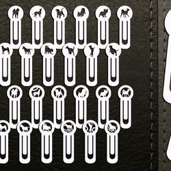 bookmarks with dog silhouettes/laser cut/paper cut/svg