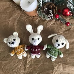 Rabbit, Dog, Bear Crochet pattern 3 in 1