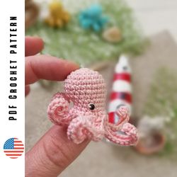 Crochet mini octopus pattern, amigurumi baby octopus. PDF pattern for tiny sea animals by CrochetToysForKids