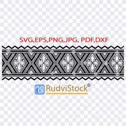 Polynesian tattoo simple vector. Tribal Svg. Samoan tribal tattoo pattern border.