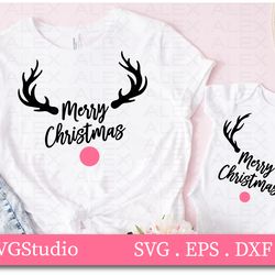 merry christmas svg, deer antlers, reindeer svg