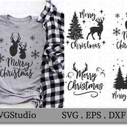 Merry Christmas Svg, Christmas Svg, Reindeer Svg