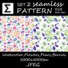 Watercolor Flowers Pears Berries pattern 1.jpg