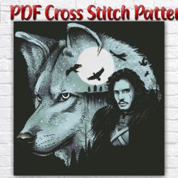 King Of Direwolves Cross Stitch Pattern / Game Of Thrones Cross Stitch Pattern / Dragon Cross Stitch Chart / Instant PDF