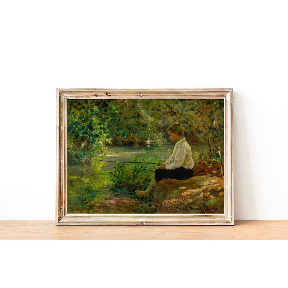 vintage child fisherman home decor.jpg