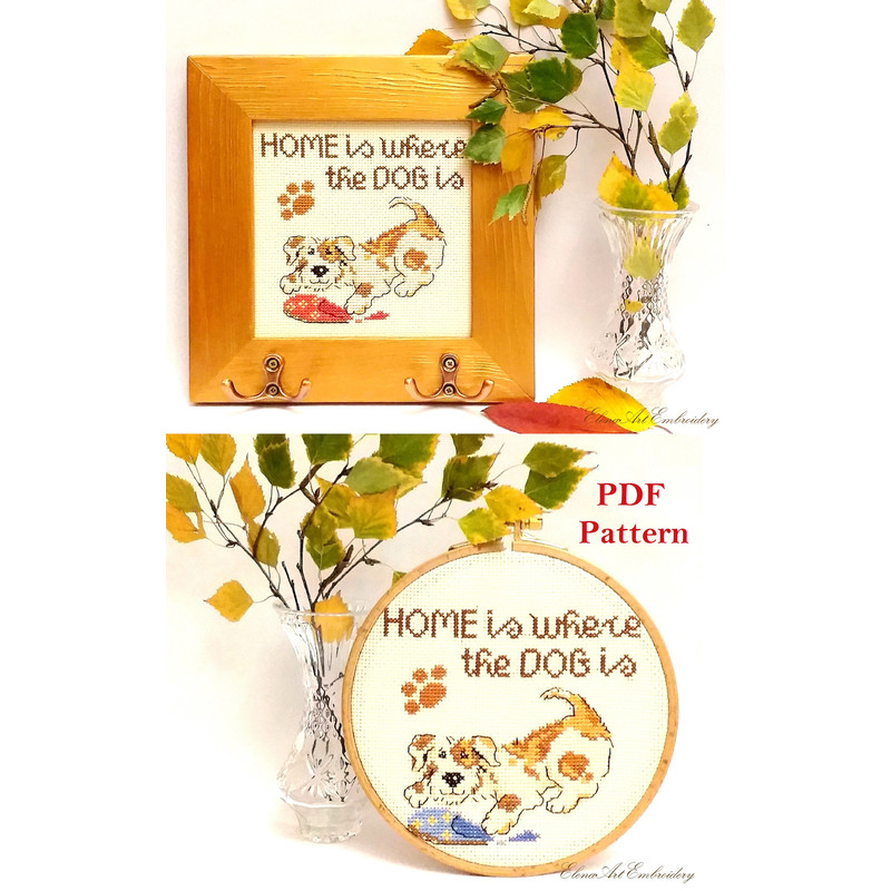 Funny Dog Cross Stitch Pattern PDF, Dog Embroidery, Beginner Embroidery, Dog Lover Birthday Gift, Dog Leash Holder, Key Holder For Wall Handmade, Dog Mom Gift,