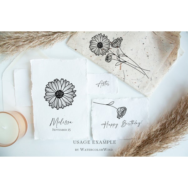 Aster Birth Month Flower SVG Files September Birthday Flower Inspire Aster birth month flower svg files september birthday flower inspire