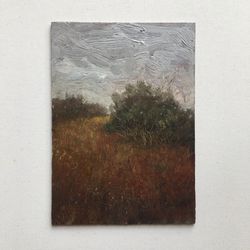Landscape Fall oil painting original art moody landscape painting