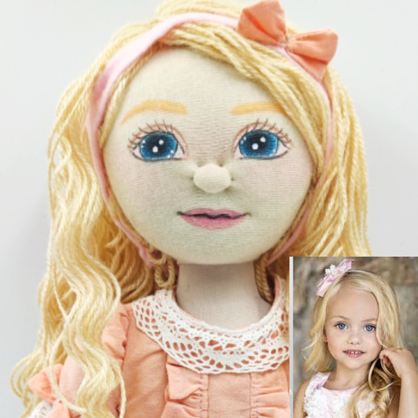 Handmade Custom Doll of Person Personalized Portrait Dolls
