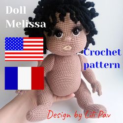 kids doll crochet pattern pdf (english, french), doll crochet pattern, digital doll crochet, printable crochet toy