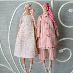 Pajama Dolls Sleepy Tilda dolls Pajama Santa Mr&Mrs Santa Family dolls Gift To Parents Wedding Gift Bedroom Decor