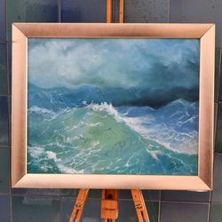 Seascape Wave Painting Oil Original Art Sea Artwork