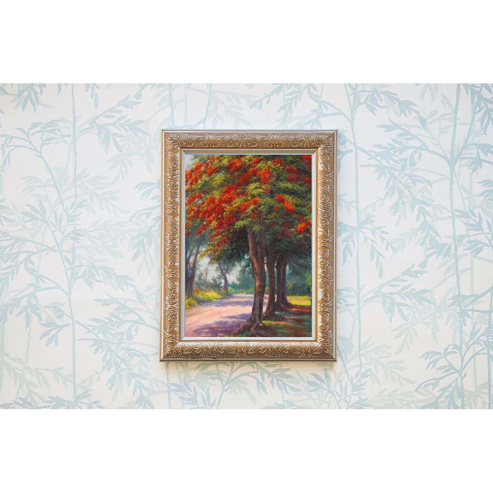 vintage jacaranda tree wall art print.jpg
