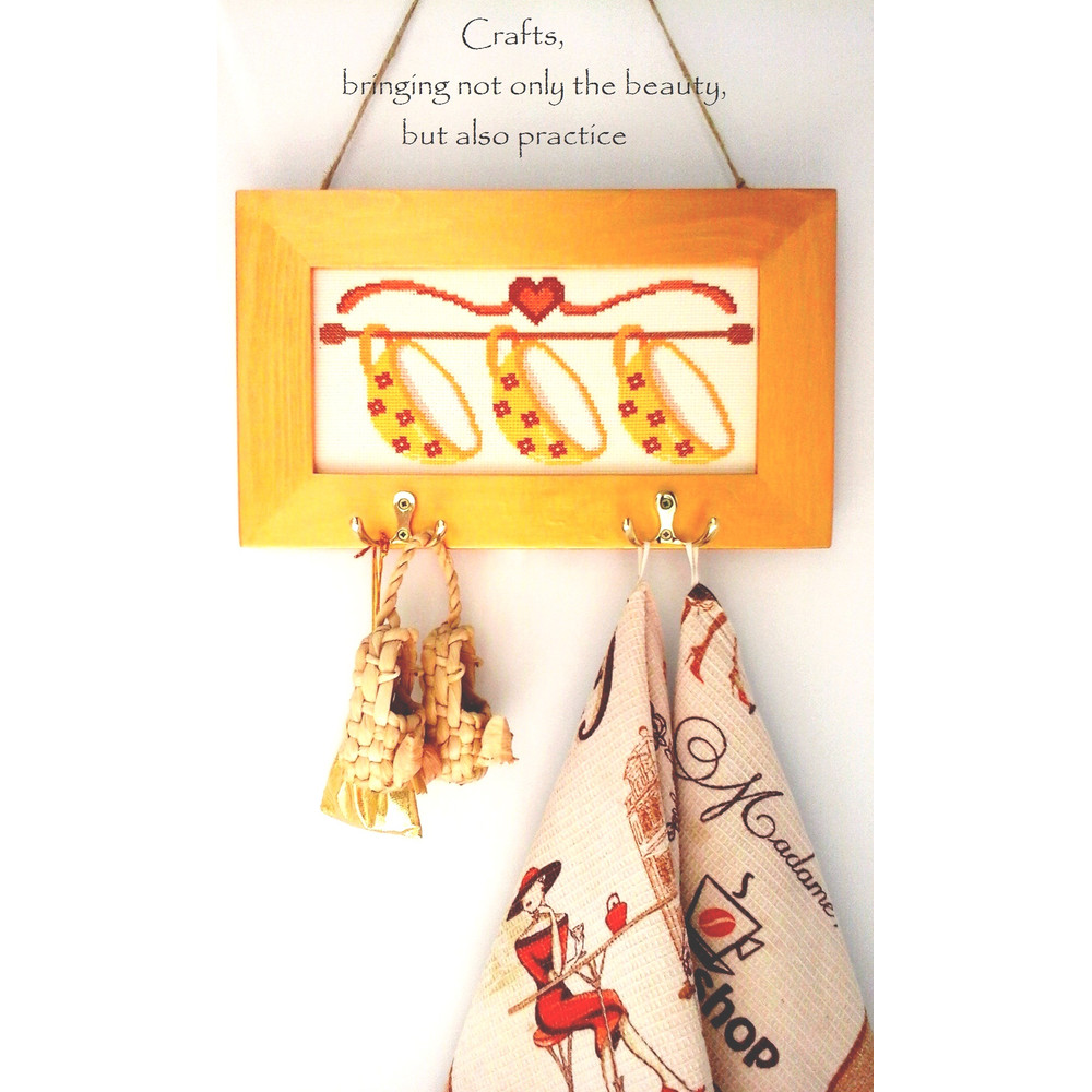 Kitchen holder Kitchen hanger Kitchen wall décor Rustic home décor Framed Embroidery.jpg