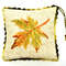 decorative mini pillow, Handmade embroidery autumn leaf, fall leaves cushion, miniature pillows decor.jpg