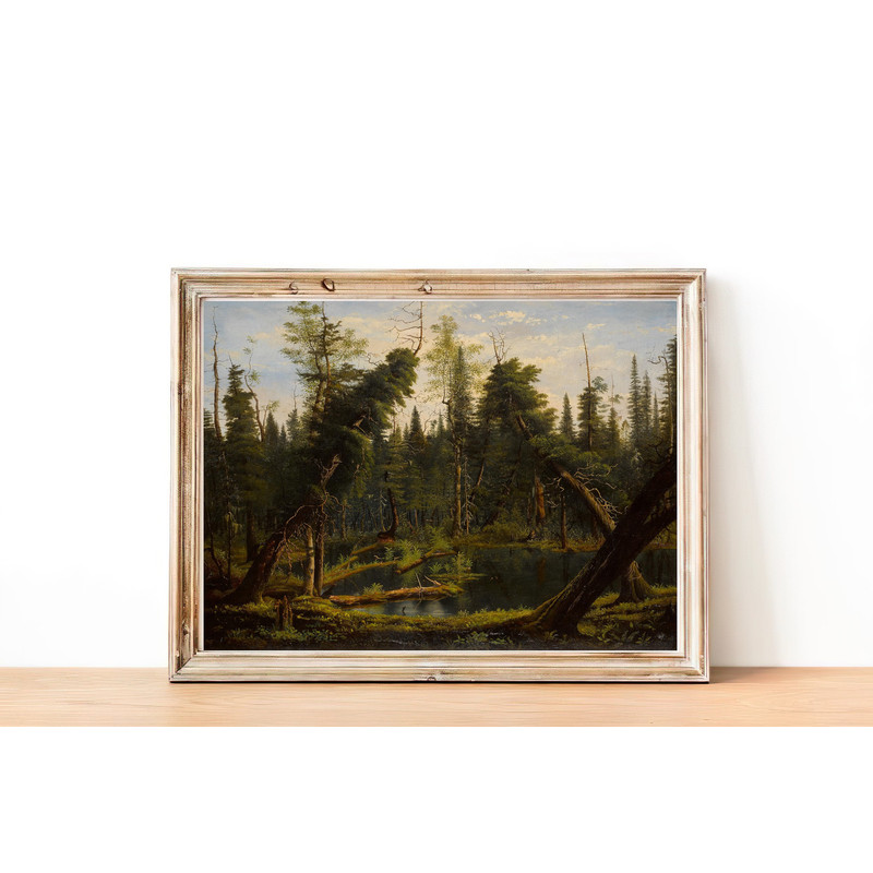 vintage forest pond giclee print.jpg
