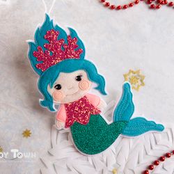 Mermaid Pattern PDF - Christmas Ornament Tree decor - Sewing Tutorial for Advent Calendar