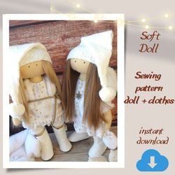 Angel doll pattern pdf - Christmas doll pattern - Rag doll sewing pattern -12 inch rag doll pattern, Christmas gift idea