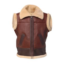 Sherpa Lined Leather Vest