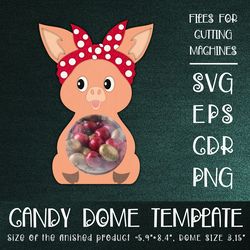 Pig Candy Dome | Christmas Paper Craft Template