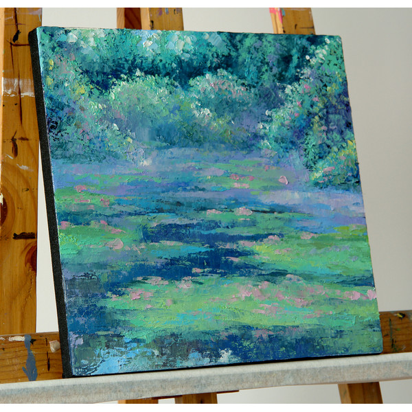 landscape waterlilly impasto art oil painting.jpg