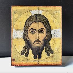 The Savior Not Made by Hands | High quality serigraph icon on wood | Made in Russia | Size:  4.5 x 3.5 inch
