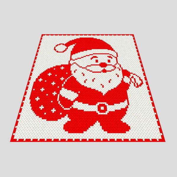 loop yarn-finger-knitted-Santa Claus-blanket-3